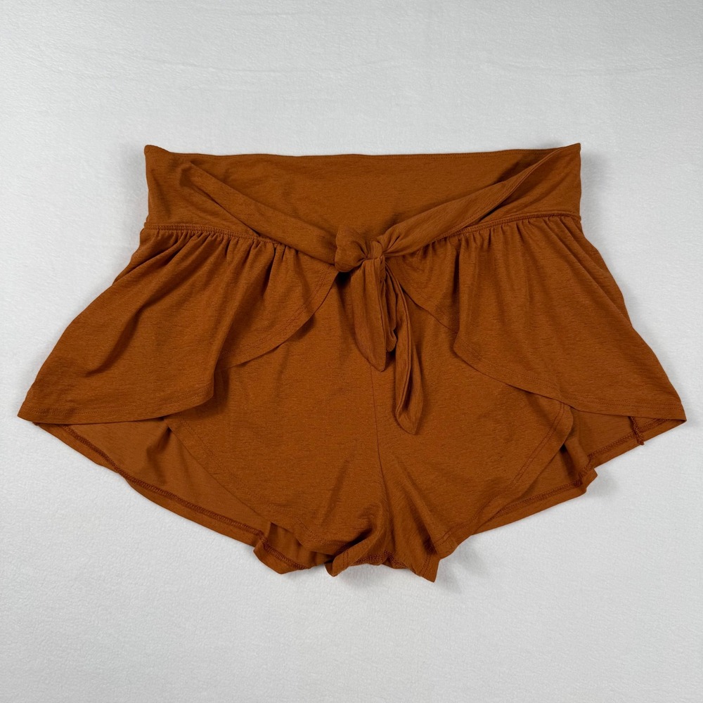 FP Movement Free People Shorts M Rust Orange Tie Front‎ Flowy Yoga Athleisure